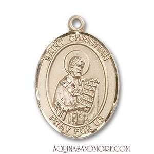  St. Christian Demosthenes Medium 14kt Gold Medal Jewelry