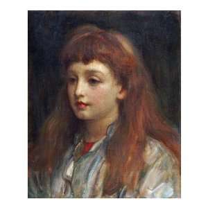 Portrait Of A Young Girl by Lord Frederick Leighton. size 33.5 inches 