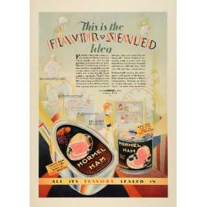  1929 Ad George Hormel Flavor Sealed Ham Meat Canned Tins 