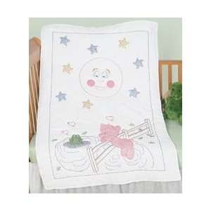 Jack Dempsey Stamped White Quilt Crib Top 40X60 Piggy & Frog 4060 