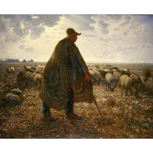   Jean François Millet   24 x 20 inches   Shepherd Tending His Flock