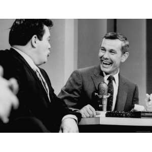  Johnny Carson and Jimmy Breslin Enjoying Conversation 