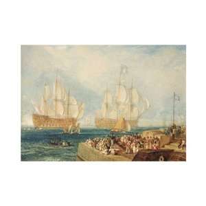  Plymouth Harbour Towing In by Joseph m.w. Turner . Art 