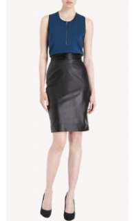 Agence Sleeveless Leather Trimmed Top