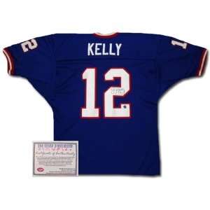  Jim Kelly Autographed/Hand Signed Custom Blue Jersey 