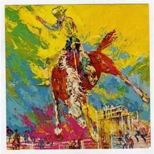 LeRoy Neiman Postcard Bucking Bronc 1977