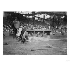 Lou Gehrig Sliding into Home Plate Baseball Photograph   New York, NY 