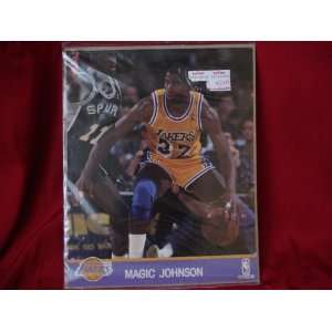 MAGIC JOHNSON 8X10 PLAYER CARD WITH STATS ON BACK