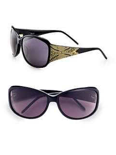 Givenchy   Swarvoski Crystal Accented Wrap Sunglasses