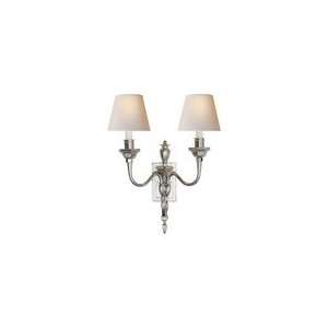 Studio Michael S Smith Winslow Double Sconce in Polished Nickel with 