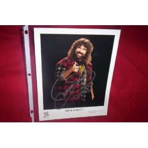  WWE HAND SIGNED MICK FOLEY PRMO 