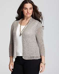 Eileen Fisher Plus Size Tape Knit Cardigan