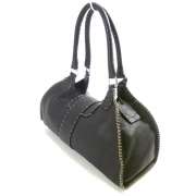 FENDI Leather Selleria SPORTY Tote Bag Purse Black FF  