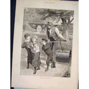  Helping Gardener Robert Barnes Children Fine Art 1890 
