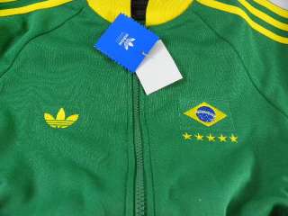 Adidas World Cup Retro Brazil Soccer Green/Yellow Track Futball Jacket 