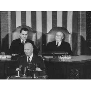  Richard M. Nixon, Sam Rayburn and Pres. Dwight D 