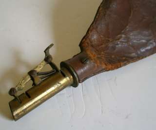 Civil War Era Leather Body Gun Powder Lead Shot Pouch London 1860 