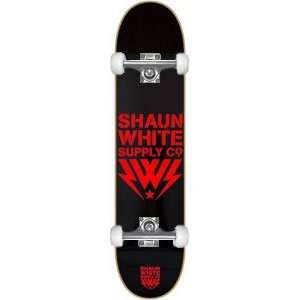 Shaun White Logo Core Complete Skateboard   8.0 Black/Red w/Raw Trucks