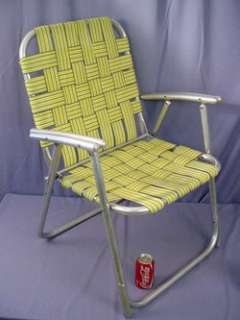 Vintage Aluminum Folding Webbed Lawn Chair Deck Camping Beach 3.25 lbs 