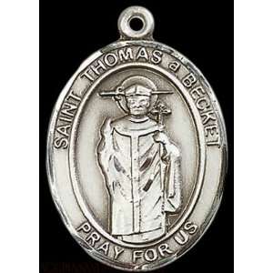  St. Thomas A Becket Large Sterling Silver Medal Jewelry