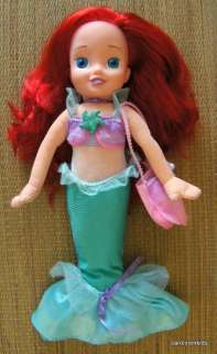 Disney Ariel Little Mermaid Singing Talking Plush Doll Hard Face Soft 