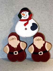 Felt (2) Santa & Snowman (1) Shaped Boxes ~ NEW  