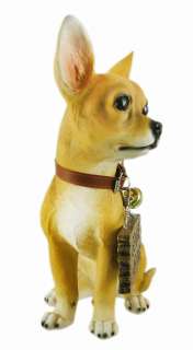 Cute BEWARE Bi Lingual Chihuahua Dog Statue Garden  