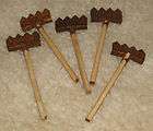 Lot of 5 Mini RUSTED GARDEN RAKES for