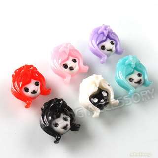   Colorful Charms Little Girl Head Resin Craft Embellishments 250175