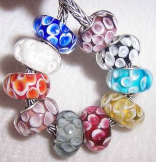 10PC Lovely Murano Glass Beads fit European Charm Bracelet  