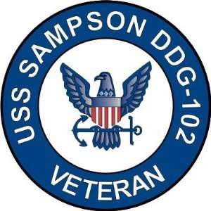  US Navy USS Sampson DDG 102 Ship Veteran Decal Sticker 3.8 