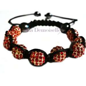  Red Crystal Beads Disco Ball Adjustable Bracelet Beauty