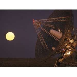  The Full Moon Rises Near a Satellite Dish National 