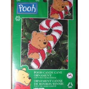  Disneys Pooh Candy Cane Ornament Counted Cross Stitch 