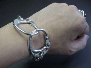 Keith Richards type Handcuffs Silver bracelet.Single  