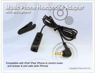 Music iPhone 4 4S Headphone Adapter with Microphone Hand Free #S461 