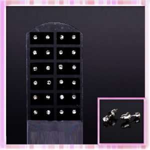   Silver Plated Metal Ear Nail Ear Pin 12 Pair P1160