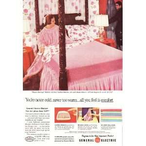 1957 Ad General Electric GE Happy Marriage Blanket Original Vintage 