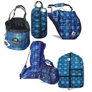  TOMARA Equestrian Blue Plaid English Bag Gift Show Set 