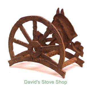   Decor Cast Iron Figural Horse Head Wagon Wheel Hose Reel TG5110  
