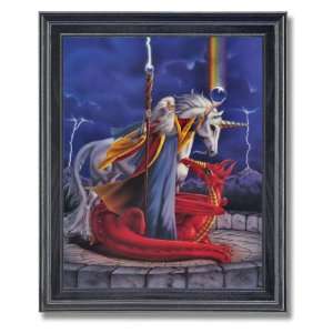  Dragon Unicorn Storm Chaser Fantasy Home Wall Picture Framed Art 