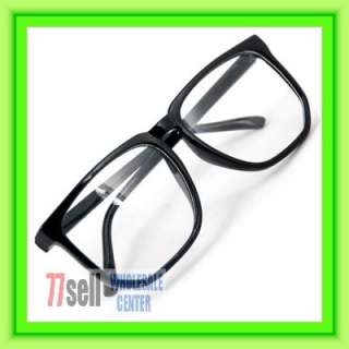 Black FRAME CLEAR LENS GOGGLES WAYFARER COOL  