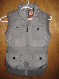   Couture Girls Sz 8 Grey Slate Sleeveless PUFFER Vest / Ski Jacket