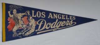 WOW 1950s 60s Los Angeles Dodgers 28 1/4 Felt Pennant  