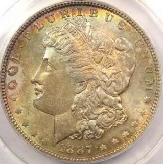   Silver Dollar ANACS MS62  VAM 12  RAINBOW Toned Coin ★  