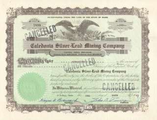 Kellogg Idaho Silver Mining Company stock certificate  