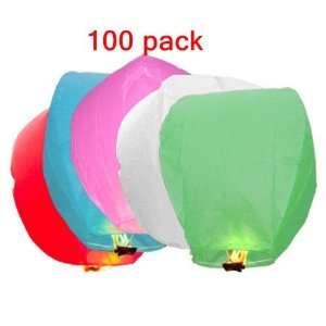  100 Pack Fire Sky Lantern Flying Paper Wish Balloon Mult 