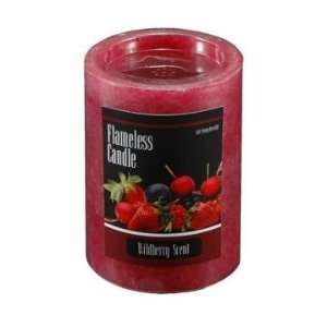  Flameless Wax Candle 4 Mottled Pillar Wildberry