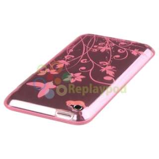 Accessory Bundle Butterfly Silicone Case for Apple iPod Touch 4 4G 