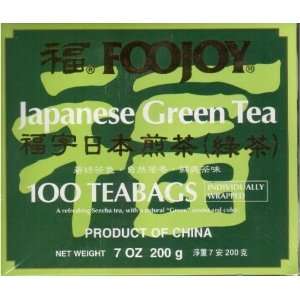 Foojoy Japanese Green Tea, 100 Individually Wrapped Tea Bags  